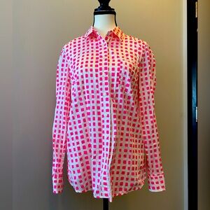 100% cotton GAP Pink and White Casual Button Down Shirt EUC Size S